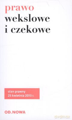 Prawo wekslowe i czekowe [KSIĄŻKA]