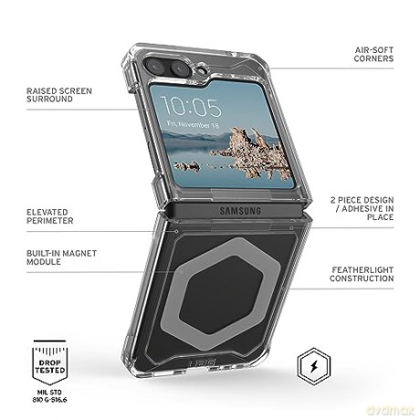 Etui UAG Plyo Pro z modułem magnetycznym do Samsung Galaxy Flip 5 - przezroczysto-szare