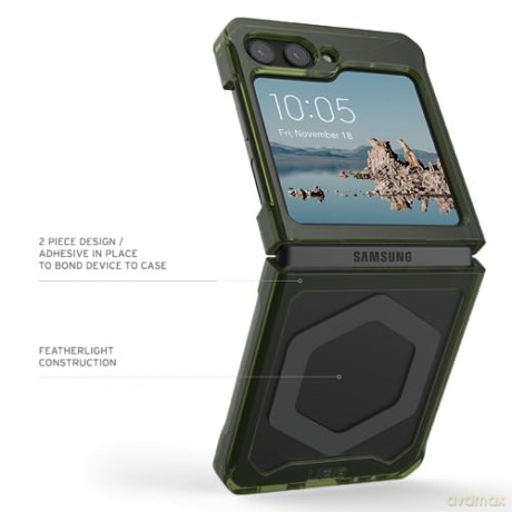 Etui UAG Plyo Pro z modułem magnetycznym do Samsung Galaxy Flip 5 z wbudowanym modułem magnetycznym - zielono-szare