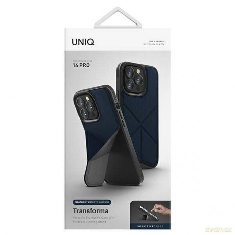 Etui Uniq Transforma Magclick Charging na iPhone 14 Pro - niebieskie
