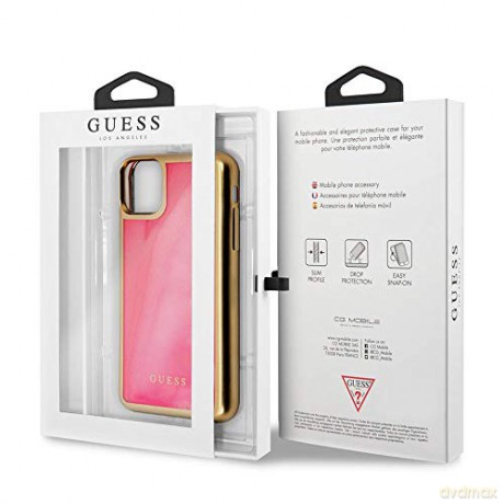 Guess GUHCN58GLTRPI iPhone 11 Pro różowy/pink hard case Glow in the Dark Sand Matte