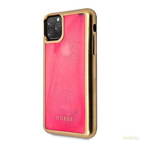 Guess GUHCN58GLTRPI iPhone 11 Pro różowy/pink hard case Glow in the Dark Sand Matte