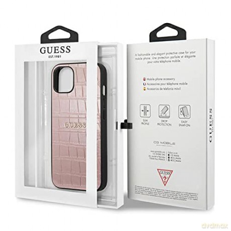 Guess GUHCP13SPCRBPI iPhone 13 mini 5,4" różowy/pink Croco Strap Collection