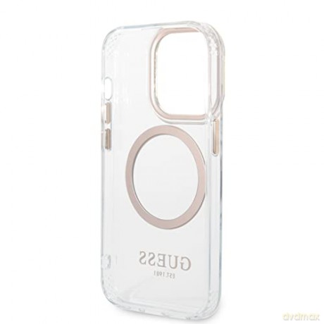Guess GUHMP14XHTRMD iPhone 14 Pro Max 6,7" złoty/gold hard case Metal Outline Magsafe