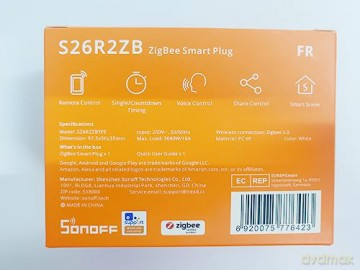 Inteligentna wtyczka gniazdko elektryczne 16A 3680W Sonoff S26R2ZBTPE-FR - biała