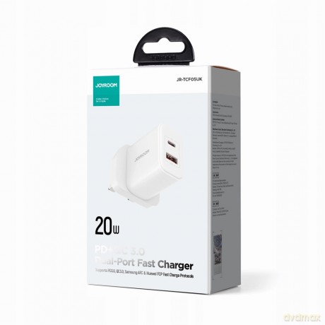 Ładowarka UK Joyrooom FlashSeries JR-TCF05 20W USB-A USB-C - biała