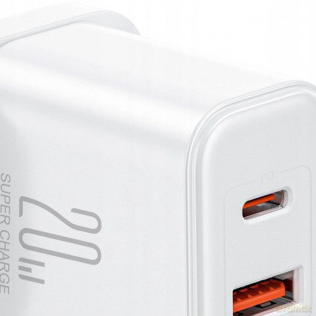 Ładowarka UK Joyrooom FlashSeries JR-TCF05 20W USB-A USB-C - biała