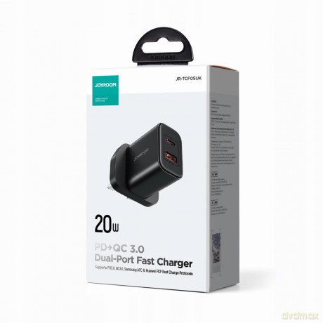 Ładowarka UK Joyrooom FlashSeries JR-TCF05 20W USB-A USB-C - czarna
