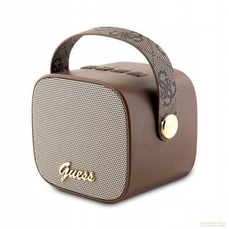 Mini głośnik Guess 4G Leather Script Logo - brązowy