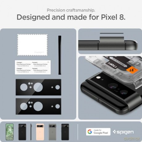 OSŁONA APARATU SPIGEN OPTIK.TR "EZ FIT" CAMERA PROTECTOR 2-PACK GOOGLE PIXEL 8 BLACK