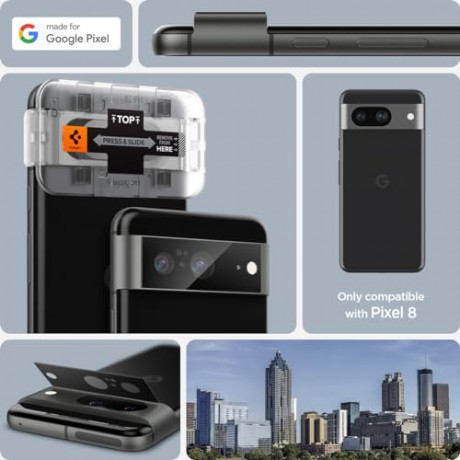 OSŁONA APARATU SPIGEN OPTIK.TR "EZ FIT" CAMERA PROTECTOR 2-PACK GOOGLE PIXEL 8 BLACK