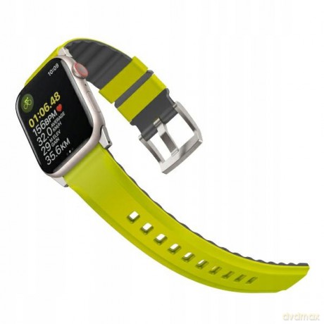 Pasek Uniq Linus Airosoft Silicone na Apple Watch 1/2/3/4/5/6/7/8/SE/SE2/Ultra 42/44/45/49mm - limonkowy