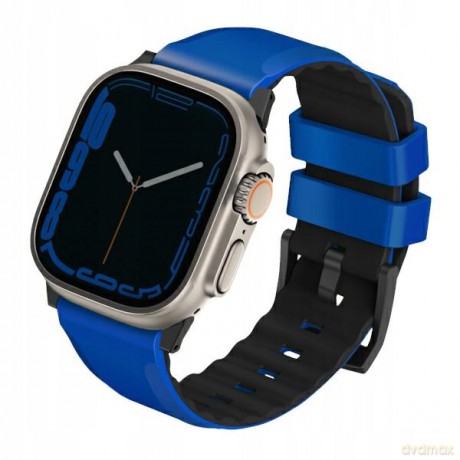 Pasek Uniq Linus Airosoft Silicone na Apple Watch 1/2/3/4/5/6/7/8/SE/SE2/Ultra 42/44/45/49mm - niebieski