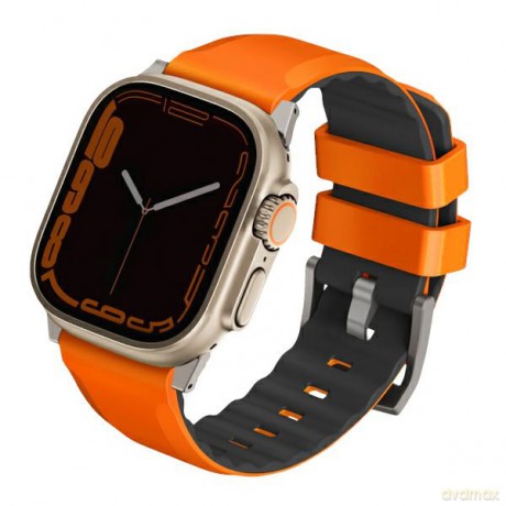 Pasek Uniq Linus Airosoft Silicone na Apple Watch 1/2/3/4/5/6/7/8/SE/SE2/Ultra 42/44/45/49mm - pomarańczowy