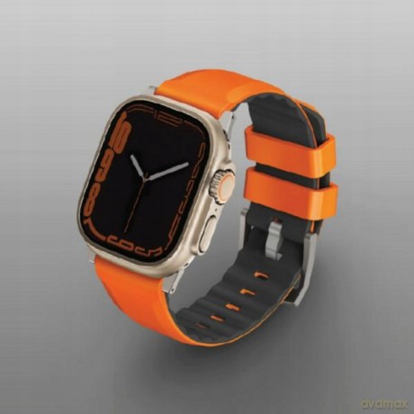 Pasek Uniq Linus Airosoft Silicone na Apple Watch 1/2/3/4/5/6/7/8/SE/SE2/Ultra 42/44/45/49mm - pomarańczowy