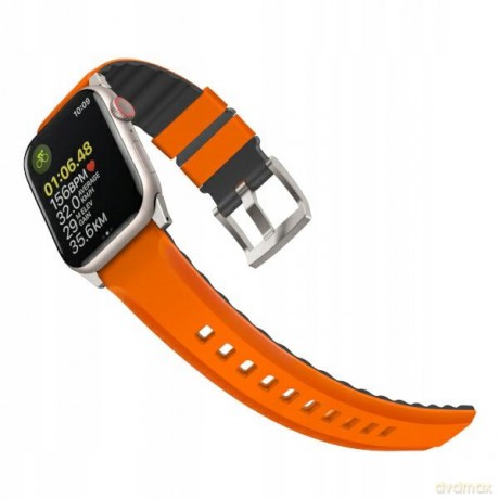 Pasek Uniq Linus Airosoft Silicone na Apple Watch 1/2/3/4/5/6/7/8/SE/SE2/Ultra 42/44/45/49mm - pomarańczowy