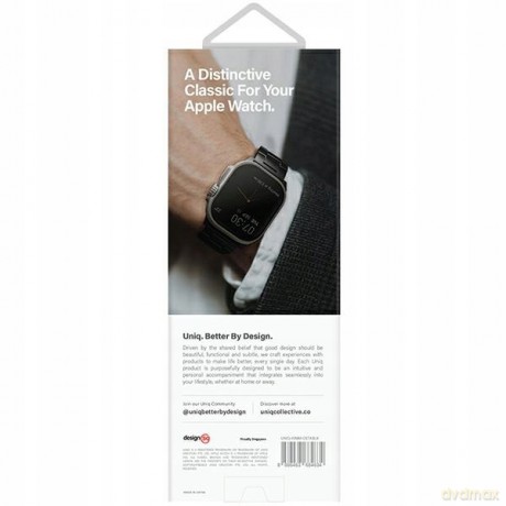 Pasek Uniq Osta Stainless Steel na Apple Watch 1/2/3/4/5/6/7/8/SE/SE2/Ultra 42/44/45/49mm - czarny