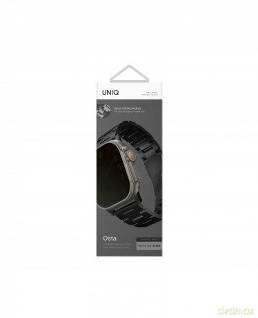 Pasek Uniq Osta Stainless Steel na Apple Watch 1/2/3/4/5/6/7/8/SE/SE2/Ultra 42/44/45/49mm - czarny