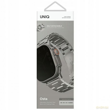 Pasek Uniq Osta Stainless Steel na Apple Watch 1/2/3/4/5/6/7/8/SE/SE2/Ultra 42/44/45/49mm - srebrny