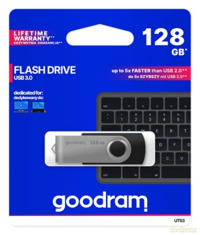 Pendrive 128 GB USB 3.2 Gen 1 UTS3 Goodram - czarny