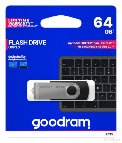 Pendrive 64 GB USB 3.2 Gen 1 UTS3 Goodram - czarny