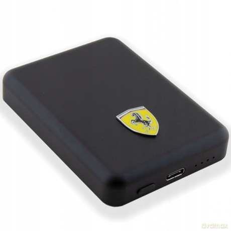 Powerbank Ferrari Metal Logo MagSafe 15W 5000mAh - czarny