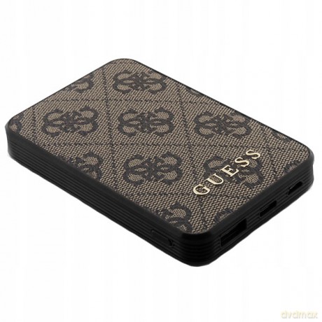 Powerbank Guess 4G Leather Metal Logo 15W 5000mAh - brązowy