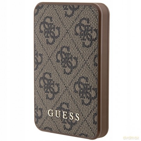 Powerbank Guess 4G Leather Metal Logo 15W 5000mAh - brązowy