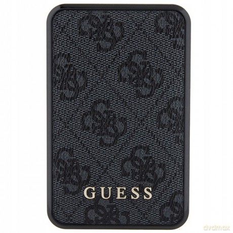 Powerbank Guess 4G Leather Metal Logo 18W 10000mAh - czarny