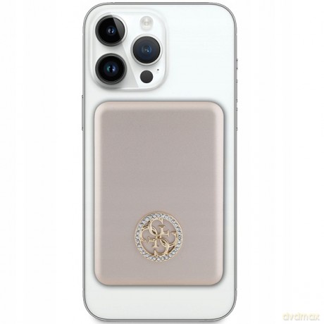 Powerbank indukcyjny Guess MagSafe 4G Strassed Metal Logo 5W 3000mAh - złoty