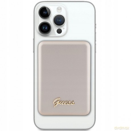 Powerbank indukcyjny Guess MagSafe Metal Script Logo 5W 3000mAh - złoty