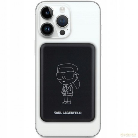 Powerbank indukcyjny Karl Lagerfeld NFT Outline Ikonik MagSafe 5000mAh - czarny