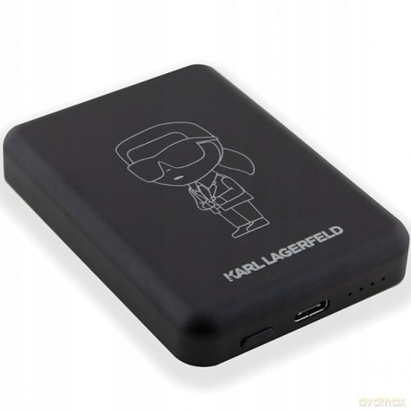 Powerbank indukcyjny Karl Lagerfeld NFT Outline Ikonik MagSafe 5000mAh - czarny