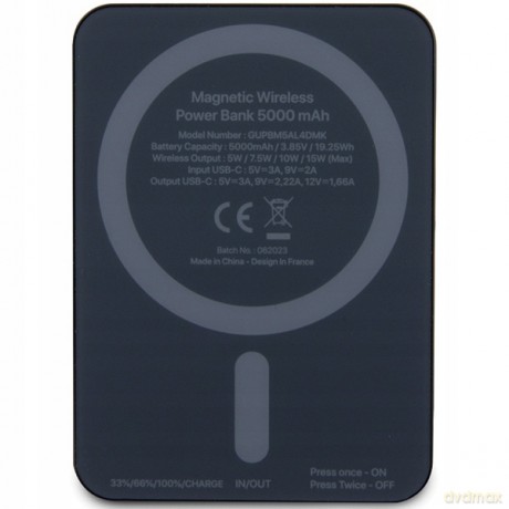 Powerbank indukcyjny Karl Lagerfeld NFT Outline Ikonik MagSafe 5000mAh - czarny