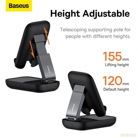 Regulowany stojak na telefon Baseus Seashell Series - czarny
