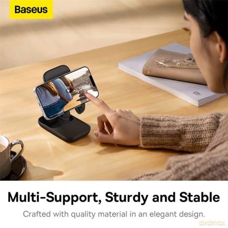 Regulowany stojak na telefon Baseus Seashell Series - czarny