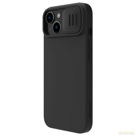 Silikonowe etui Nillkin CamShield Silky Silicone Case do iPhone 15 z osłoną na aparat - czarne