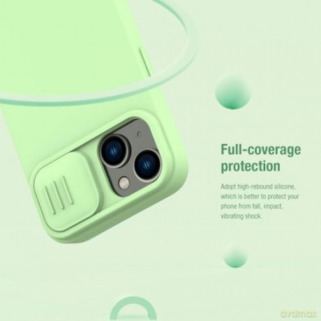 Silikonowe etui Nillkin CamShield Silky Silicone Case do iPhone 15 z osłoną na aparat - czarne