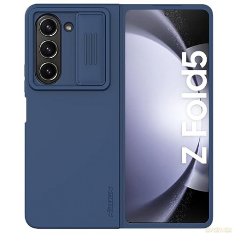 Silikonowe etui Nillkin CamShield Silky Silicone Case do Samsung Galaxy Z Fold 5 z osłoną na aparat - ciemnoniebieskie