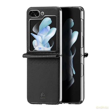 Skórzane etui Samsung Galaxy Z Flip5 5G z klapką portfel pokrowiec na tył Dux Ducis Bril - czarne