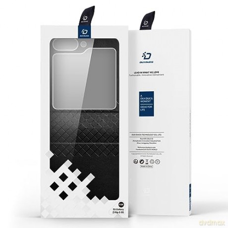 Skórzane etui Samsung Galaxy Z Flip5 5G z klapką portfel pokrowiec na tył Dux Ducis Bril - czarne