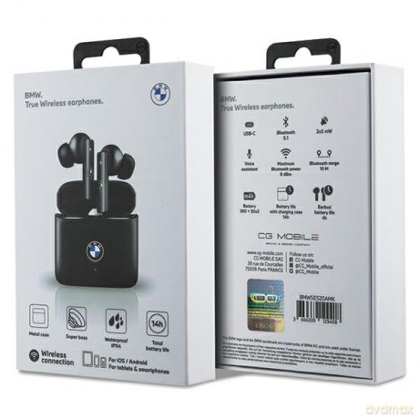 Słuchawki Bluetooth BMW Signature TWS + stacja dokująca - czarne