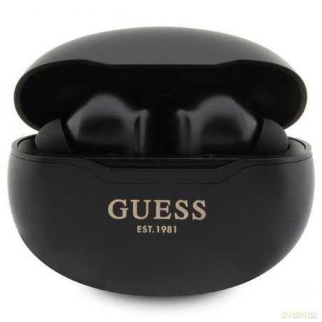 Słuchawki Bluetooth Guess Classic EST TWS + stacja dokująca - czarne