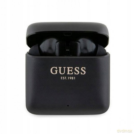 Słuchawki Bluetooth Guess Printed Logo TWS + stacja dokująca - czarne