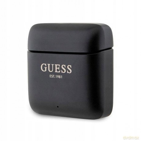 Słuchawki Bluetooth Guess Printed Logo TWS + stacja dokująca - czarne