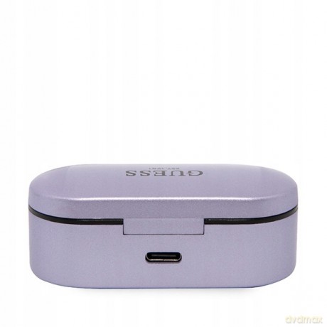 Słuchawki Bluetooth Guess TWS + stacja dokująca - fioletowe
