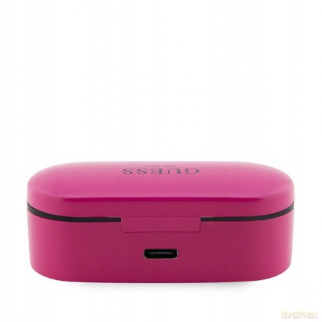 Słuchawki Bluetooth Guess TWS + stacja dokująca - różowe