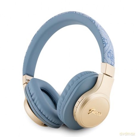 Słuchawki nauszne Guess 4G Script Bluetooth - niebieskie