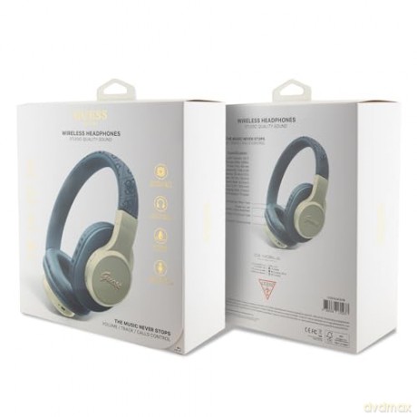 Słuchawki nauszne Guess 4G Script Bluetooth - niebieskie