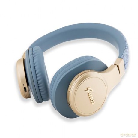 Słuchawki nauszne Guess 4G Script Bluetooth - niebieskie